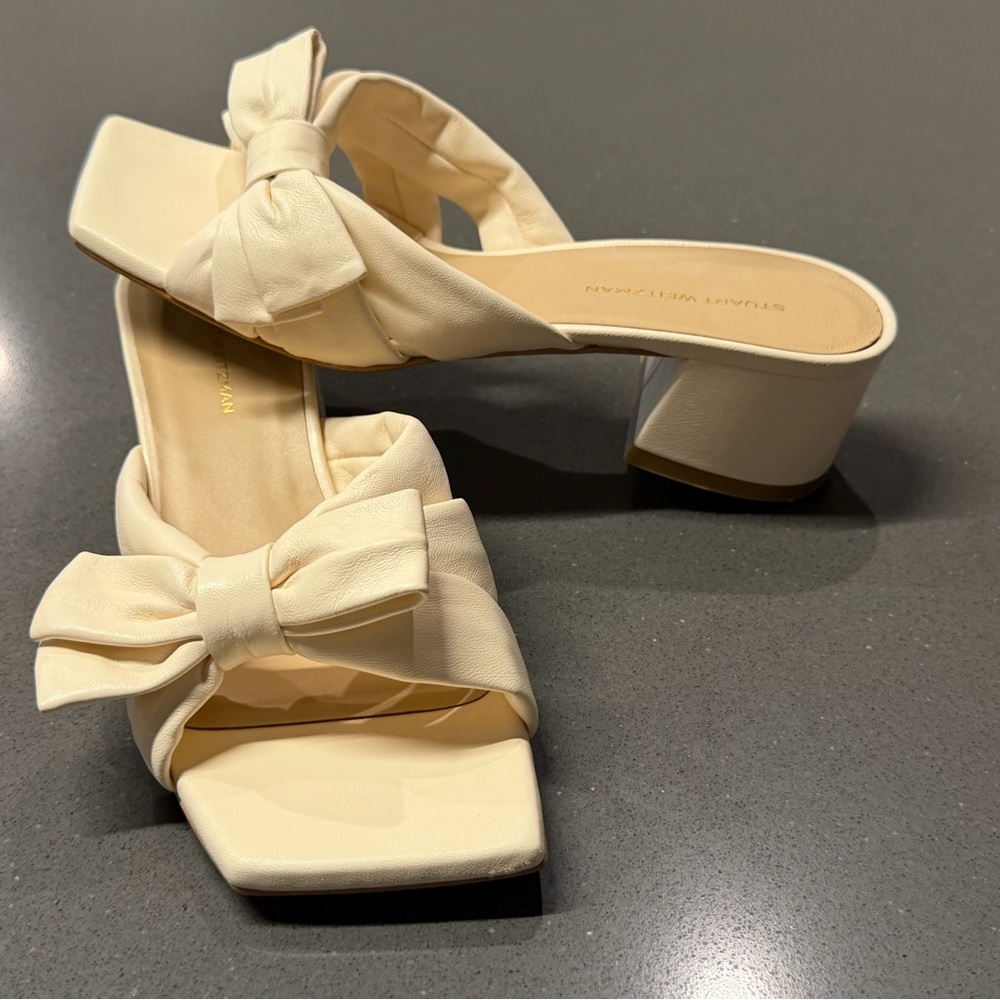 STUART‎ WEITZMAN Sofia 45MM Bow Leather Sandals Size 6.5